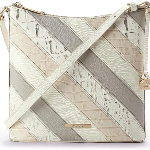 Brahmin Katie Leather Crossbody - Ivory Flashback - Picture 1 of 10